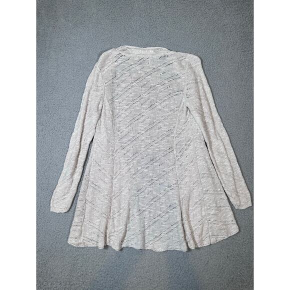 Eileen Fisher Linen Knit Cardigan Open Women’s Petite Small Oatmeal Boho Natural - Picture 4 of 12